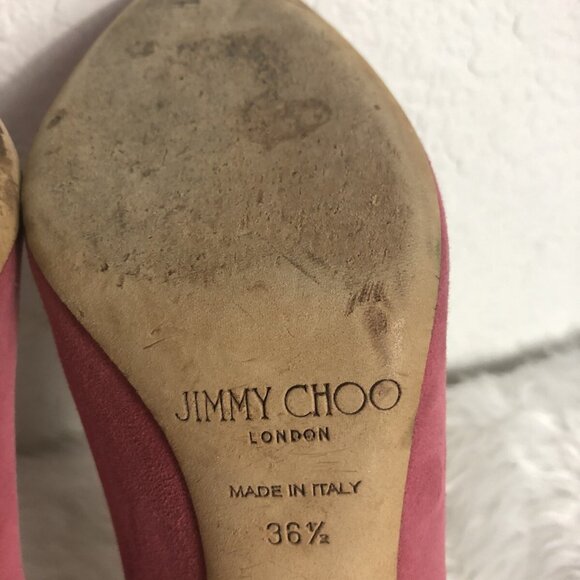 Jimmy Choo Womens Pink 3'' Suede Stiletto Heels - Picture 7 of 7